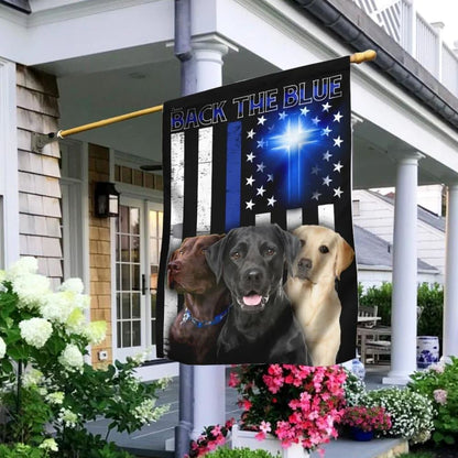 Beagle Back The Blue Christian Cross Flag, Outdoor Christian House Flag, Christian Flag, Scripture Flag, Garden Banner