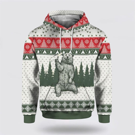 Bear I Hate People Ugly Christmas All Over Print 3D Hoodie For Men & Women, Christmas Hoodie Cute, Christmas Gift, Christmas Fashion