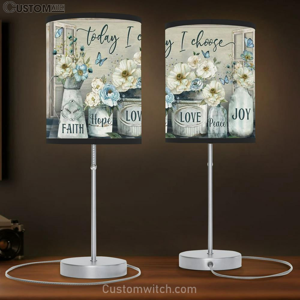 Beautiful Camellia, Flower Painting, Today I Choose Joy Table Lamb