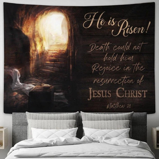 Beautiful Cave Jesus Christ He Is Risen Tapestry, Tapestries for Living Room Bedroom