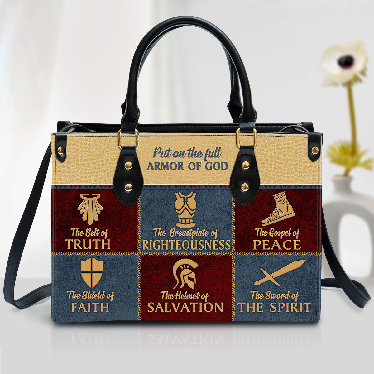 Beautiful Christian Leather Bag, The Belt Of Truth, Christian Pu Leather Bags For Women