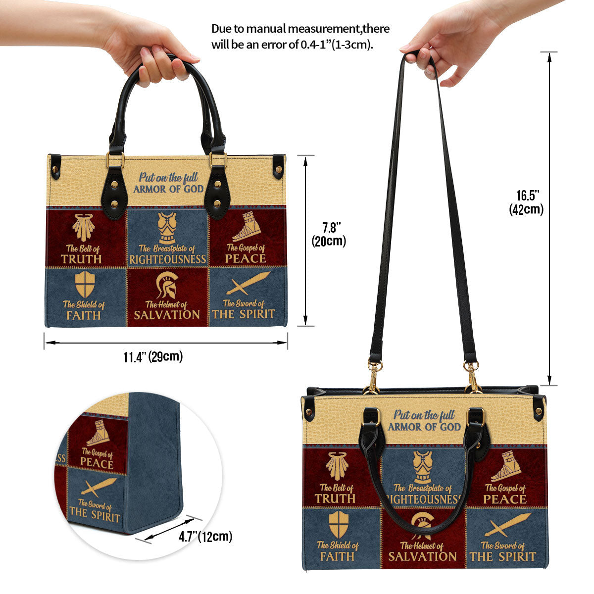 Beautiful Christian Leather Bag, The Belt Of Truth, Christian Pu Leather Bags For Women