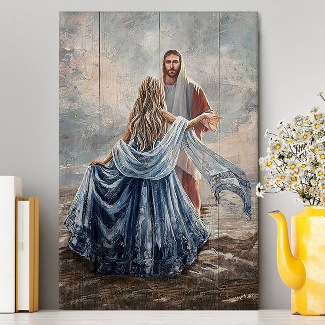 Beautiful Girl A Dance With Jesus Canvas Wall Art - Christian Canvas Prints - Bible Verse Canvas Art