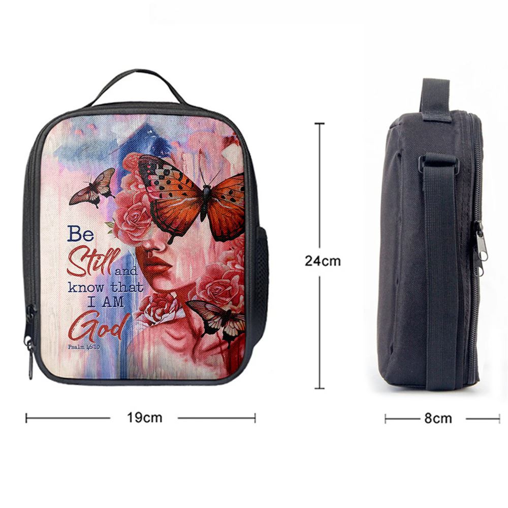 Beautiful Girl Be Still And Know That I Am God 1 Copy Lunch Bag, Christian Lunch Bag For School, Picnic, Religious Lunch Bag