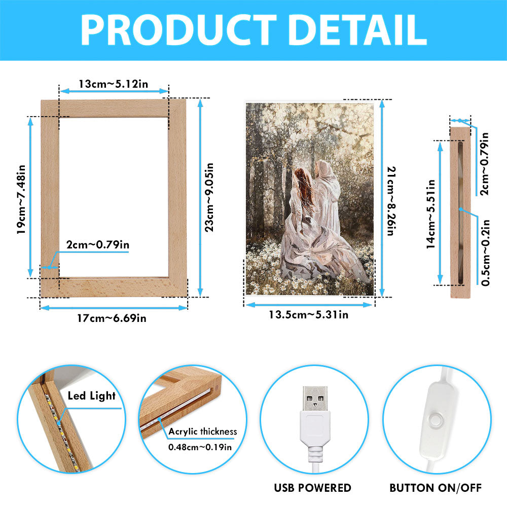 Beautiful Girl Walking With God Says You Are Frame Lamp Art - Christian Night Light - Bible Verse Wooden Lamp