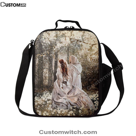Beautiful Girl Walking With God Says You Are Lunch Bag, Christian Lunch Bag For School, Picnic, Religious Lunch Bag