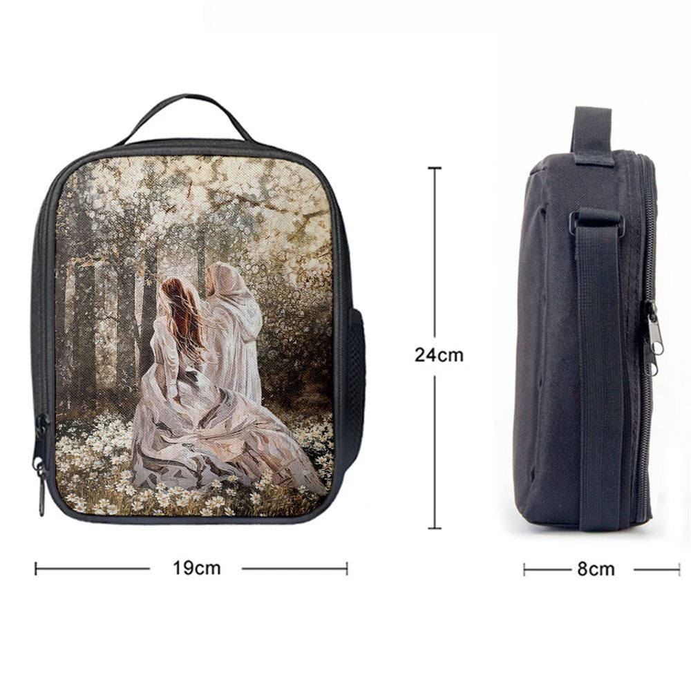 Beautiful Girl Walking With God Says You Are Lunch Bag, Christian Lunch Bag For School, Picnic, Religious Lunch Bag