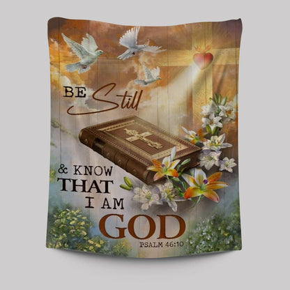Beautiful Heaven Cross Bible Be Still And Know That I Am God Tapestry