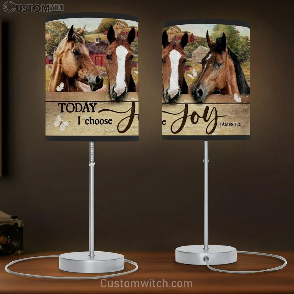 Beautiful Horse Painting, Farm Drawing, Today I Choose Joy Table Lamb