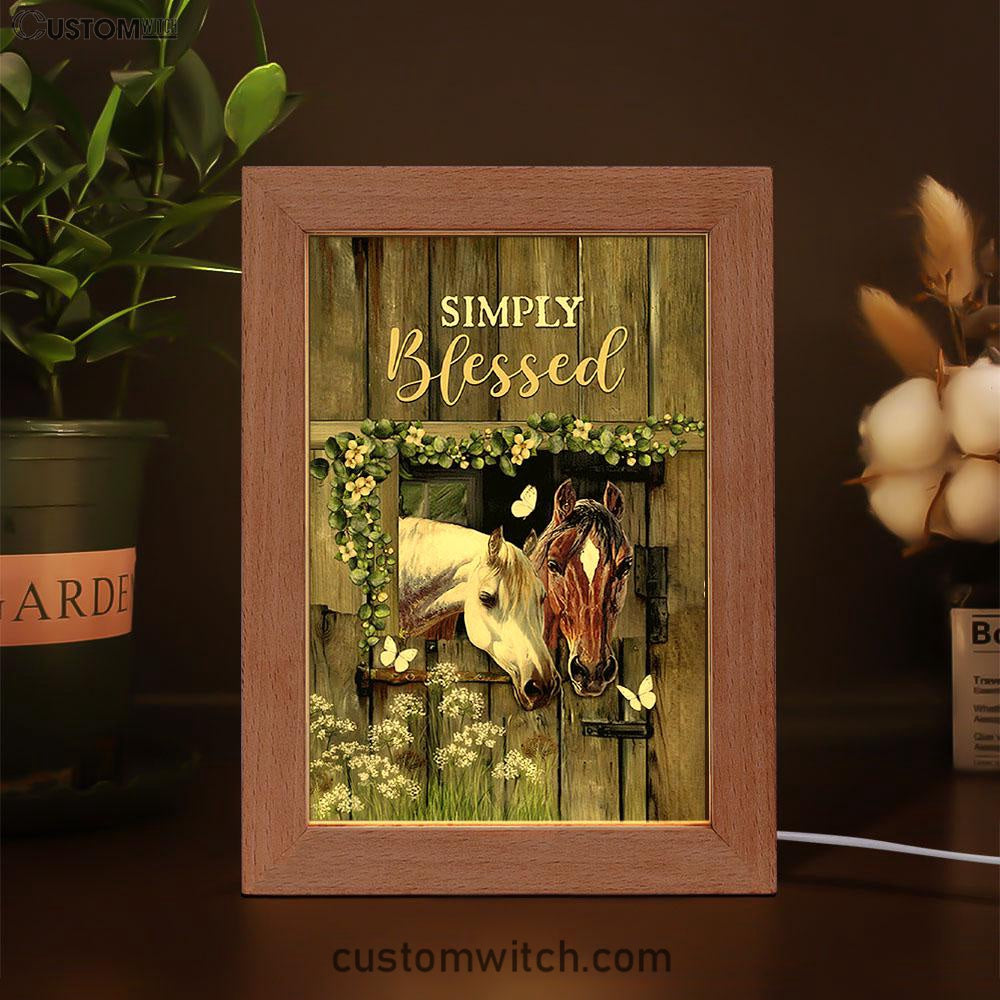 Beautiful Horse Simply Blessed Frame Lamp Art - Bible Verse Wooden Lamp - Inspirational Art - Christian Home Decor