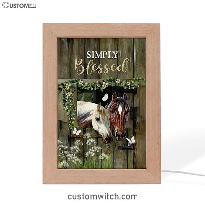 Beautiful Horse Simply Blessed Frame Lamp Art - Bible Verse Wooden Lamp - Inspirational Art - Christian Home Decor