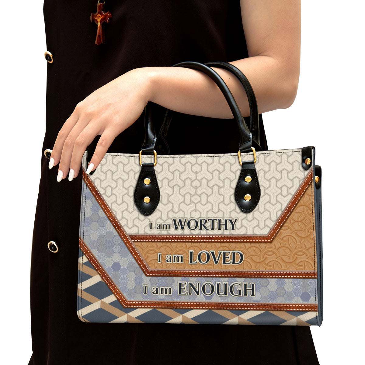 Beautiful Leather Bag, I Am Worthy I Am Loved, Christian Pu Leather Bags For Women