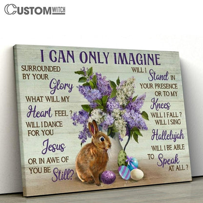 Beautiful Purple Flower Rabbit I Can Only Imagine Canvas Poster