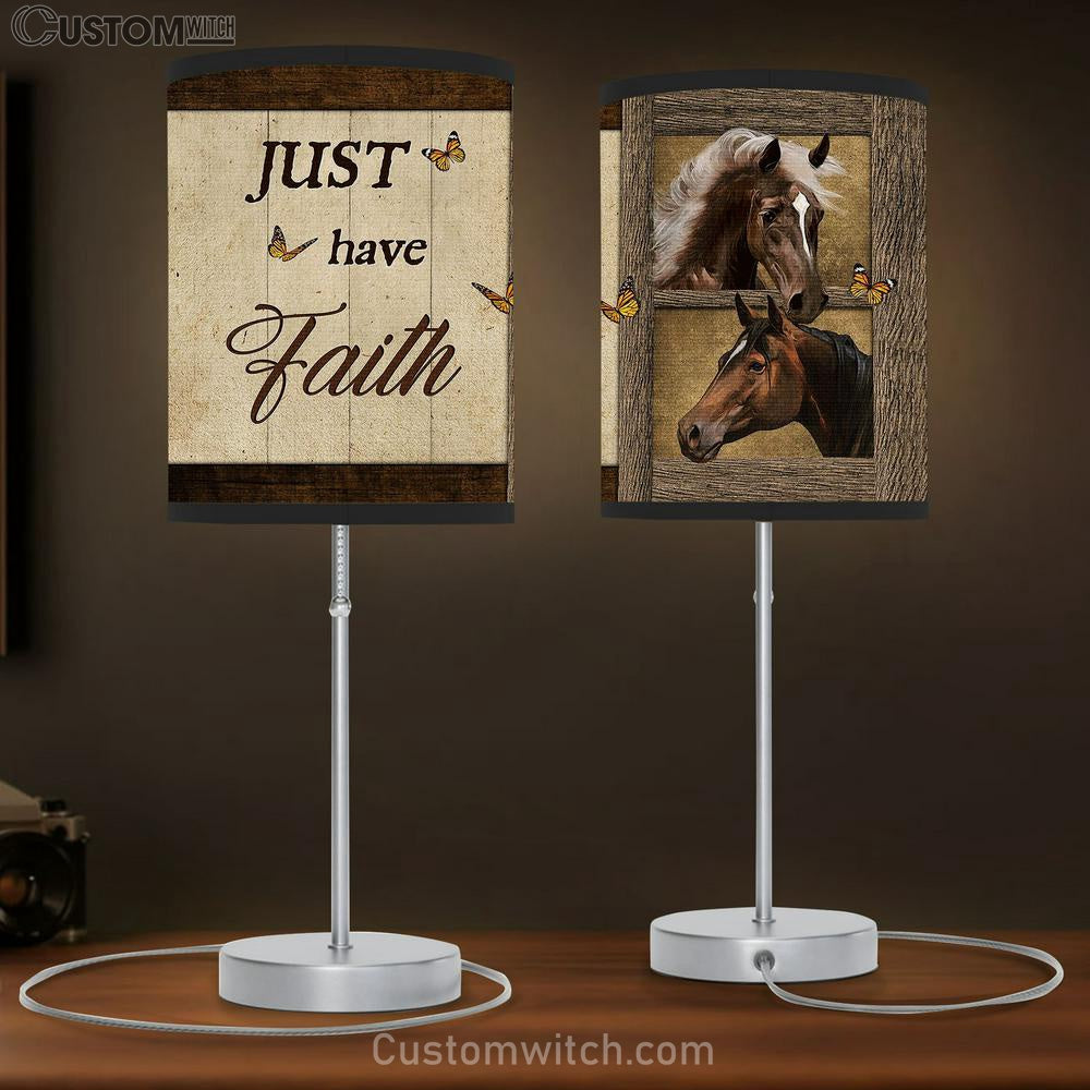 Beautiful horse Just have faith Table Lamb Gift - Bible Verse Table Lamb - Religious Bedroom Decor