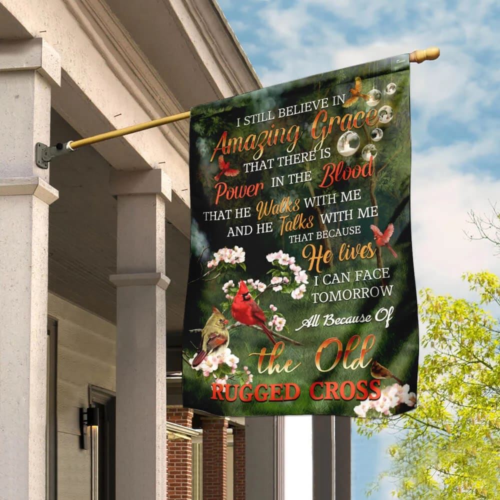 Because He Lives Jesus Cardinal House Flags, Christian Flag, Scripture ...