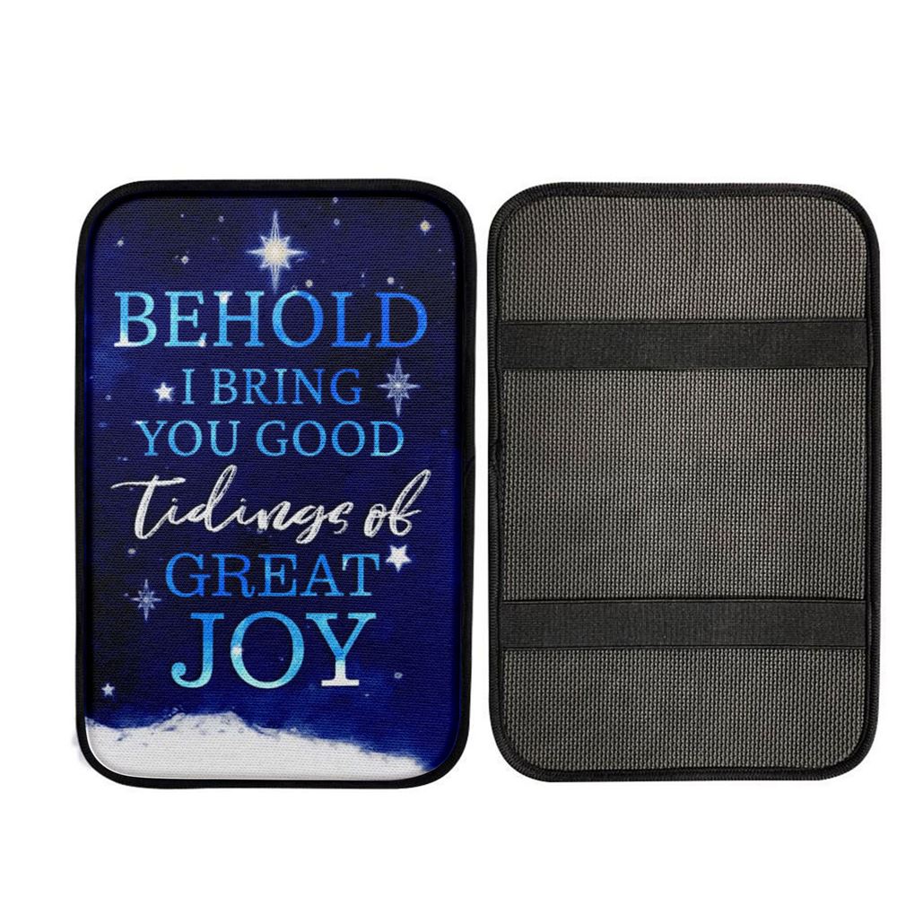 Behold I Bring You Good Tidings Of Great Joy Christmas Car Center Console Cover, Cross Car Interior Accessories