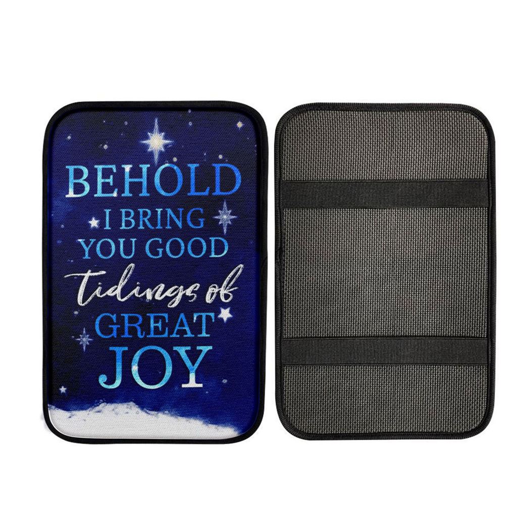 Behold I Bring You Good Tidings Of Great Joy Christmas Car Center Console Cover, Christian Auto Armrest Cover