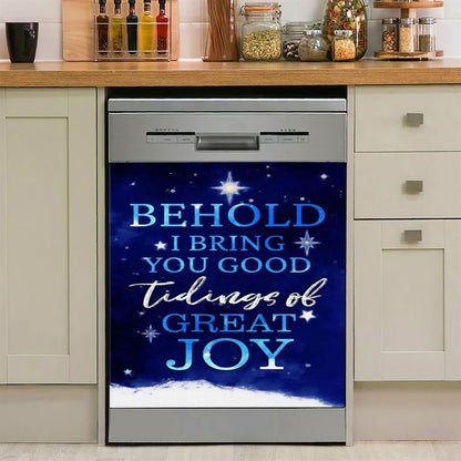 Behold I Bring You Good Tidings Of Great Joy Christmas Dishwasher Cover, Bible Verse Dishwasher Magnet Cover, Scripture Kitchen Decor
