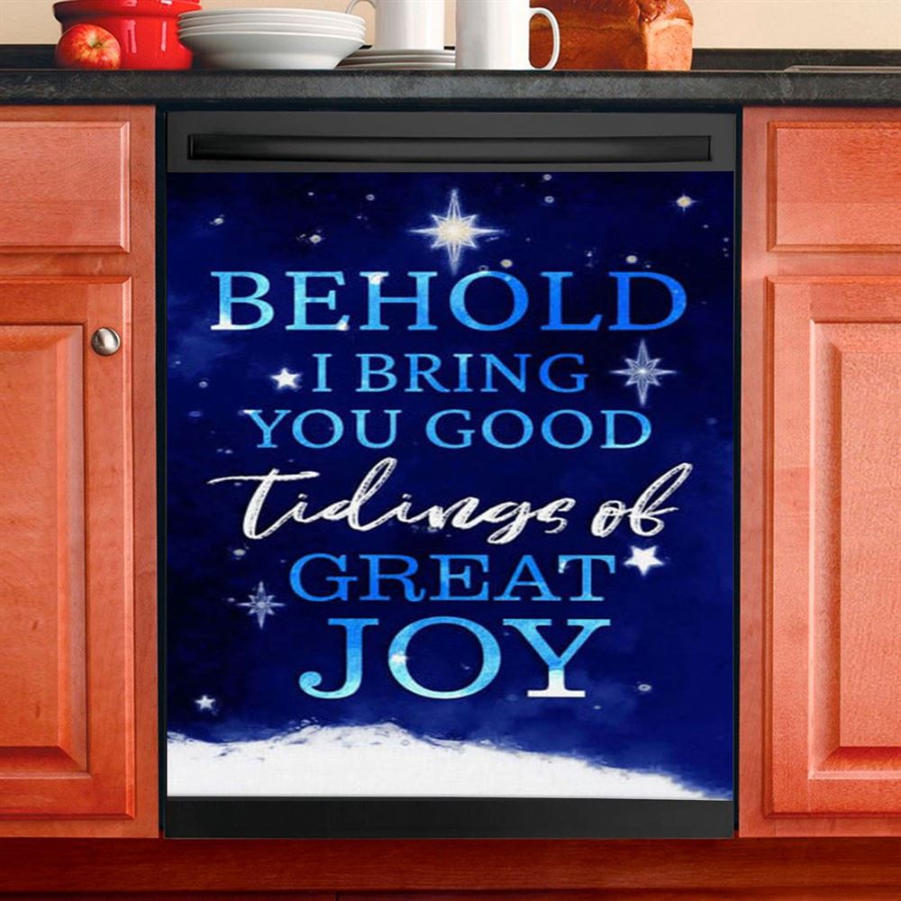 Behold I Bring You Good Tidings Of Great Joy Christmas Dishwasher Cover, Bible Verse Dishwasher Magnet Cover, Scripture Kitchen Decor