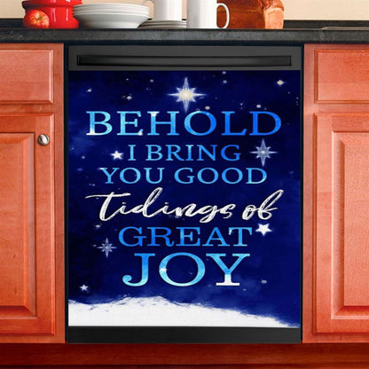 Behold I Bring You Good Tidings Of Great Joy Christmas Dishwasher Cover, Bible Verse Dishwasher Magnet Cover, Scripture Kitchen Decor