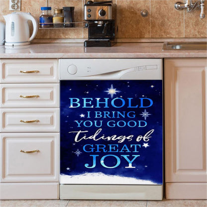 Behold I Bring You Good Tidings Of Great Joy Christmas Dishwasher Cover, Bible Verse Dishwasher Magnet Cover, Scripture Kitchen Decor