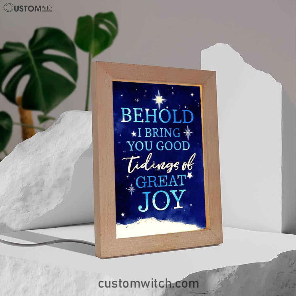 Behold I Bring You Good Tidings Of Great Joy Christmas Frame Lamp Prints - Bible Verse Decor - Scripture Art