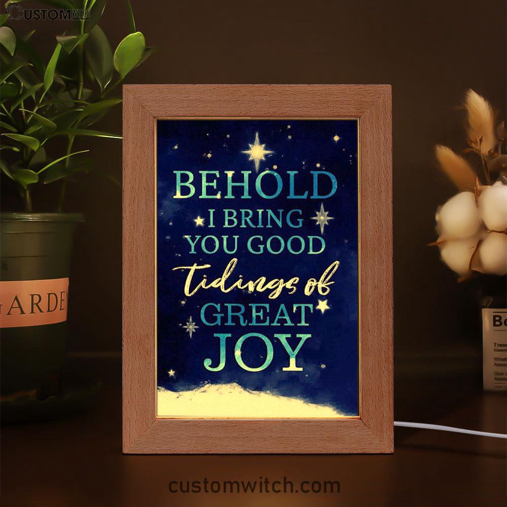 Behold I Bring You Good Tidings Of Great Joy Christmas Frame Lamp Prints - Bible Verse Decor - Scripture Art