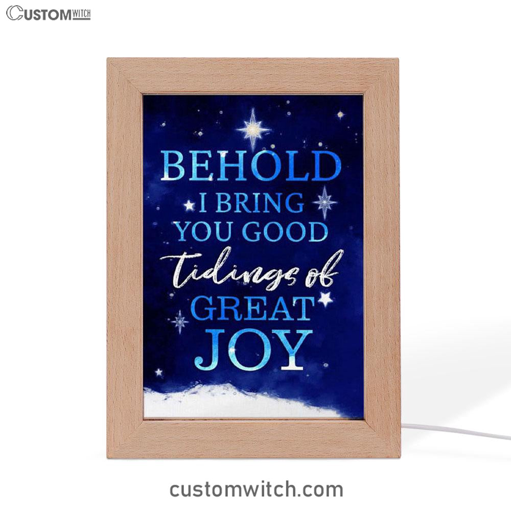 Behold I Bring You Good Tidings Of Great Joy Christmas Frame Lamp Prints - Bible Verse Decor - Scripture Art