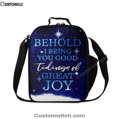 Behold I Bring You Good Tidings Of Great Joy Christmas Lunch Bag, Christian Lunch Bag For School, Picnic, Religious Lunch Bag