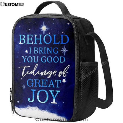 Behold I Bring You Good Tidings Of Great Joy Christmas Lunch Bag, Christian Lunch Bag For School, Picnic, Religious Lunch Bag