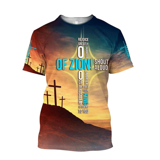 Behold Your King Is Coming Jesuss All Over Print 3D T-Shirt, Gift For Christian, Jesus Shirt