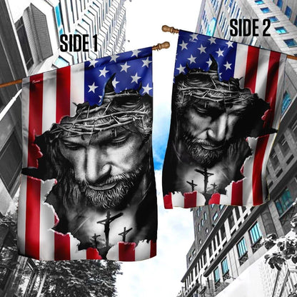 Believe In Jesus Cross American House Flags, Christian Flag, Scripture Flag, Garden Banner