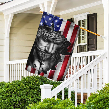 Believe In Jesus Cross American House Flags, Christian Flag, Scripture Flag, Garden Banner