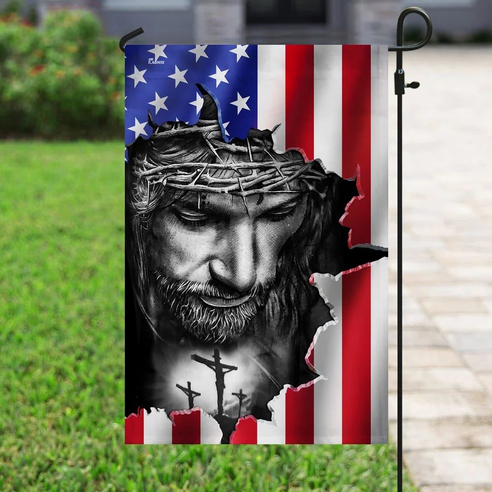 Believe In Jesus Cross American House Flags, Christian Flag, Scripture Flag, Garden Banner