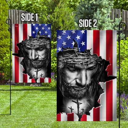Believe In Jesus Cross American House Flags, Christian Flag, Scripture Flag, Garden Banner
