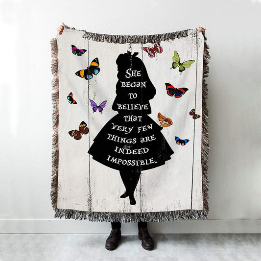 Believe That Very Few Things Are Impossible - Butterfly Boho Blanket For Bedroom, Kids, Baby Or Girls Room, Nursery Decor