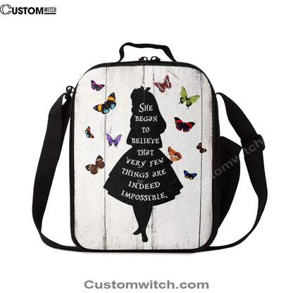 Believe That Very Few Things Are Impossible Lunch Bag, Christian Lunch Bag For School, Picnic, Religious Lunch Bag