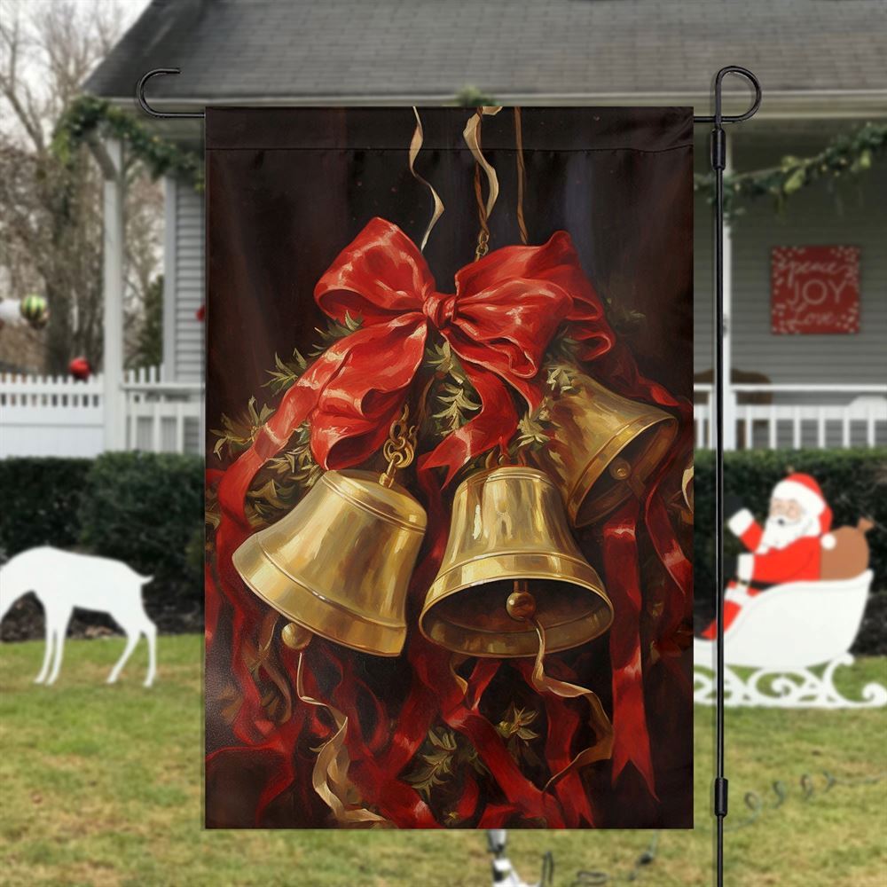 Bells Of Holiday Harmony Flag, Christmas Garden Flag, Home Decor Accessories, Christmas Outdoor Decor Ideas