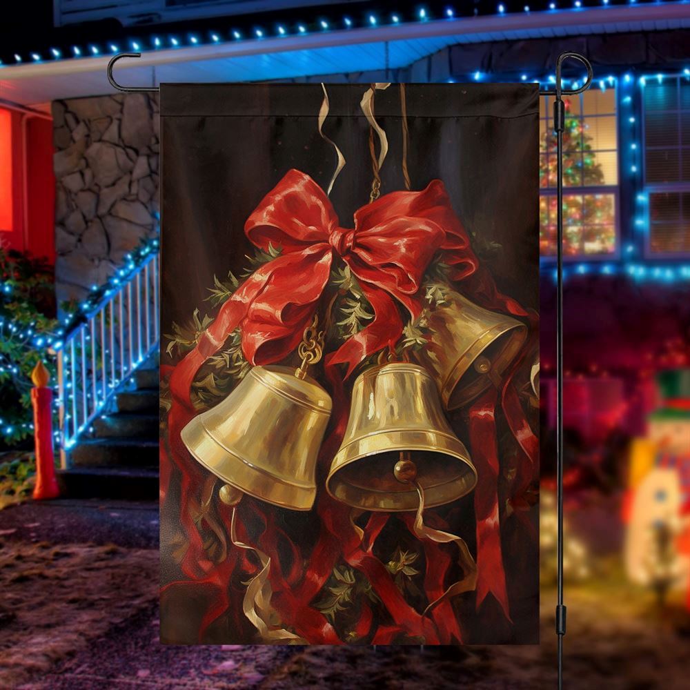 Bells Of Holiday Harmony Flag, Christmas Garden Flag, Home Decor Accessories, Christmas Outdoor Decor Ideas