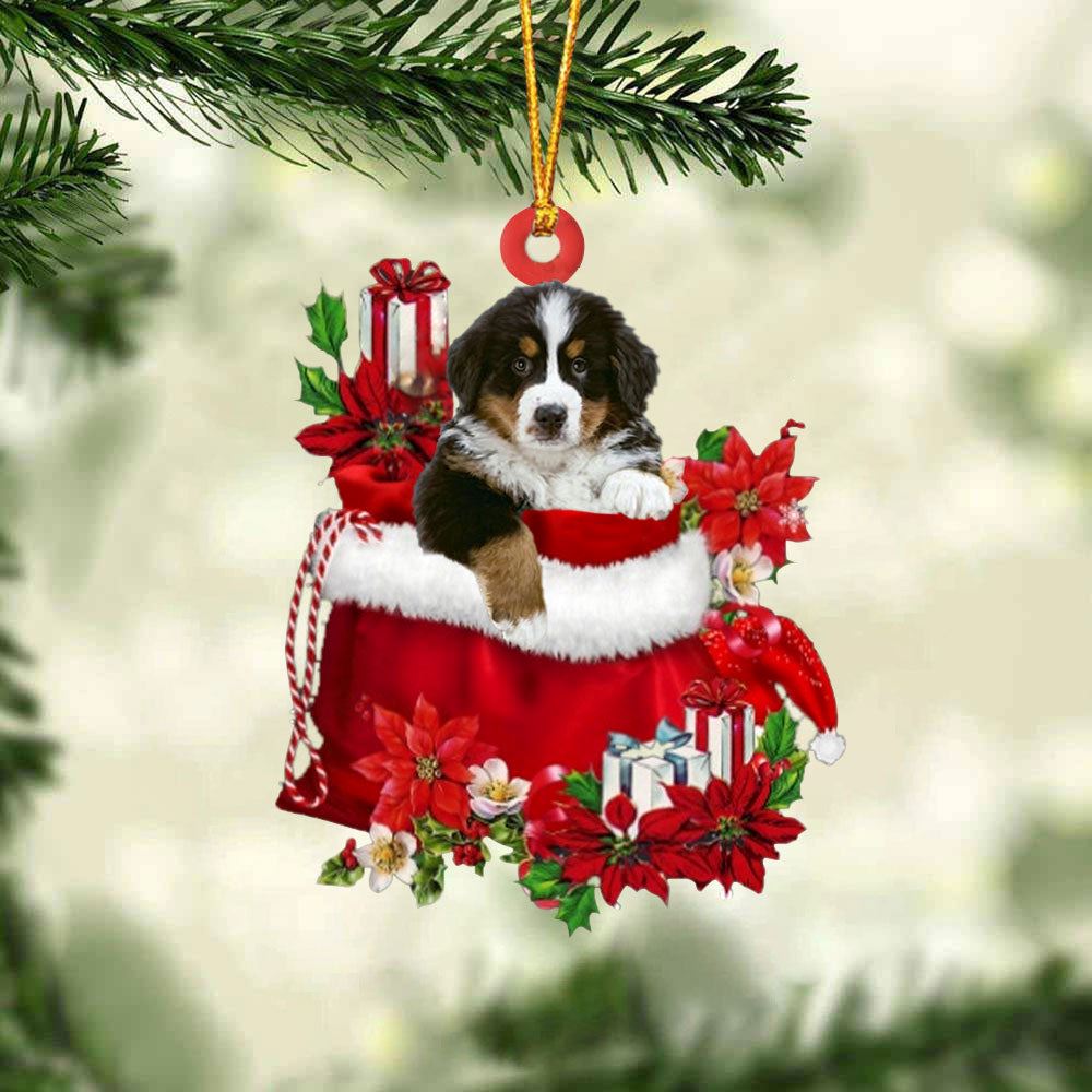 Bernese Mountain Gift Bag Christmas Ornament, Christmas Gift, Christmas Tree Decorations, Christmas Ornament 2023