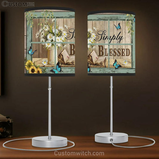 Bible Book, Daisy Flowers, Sunflower, Simply Blessed Table Lamb