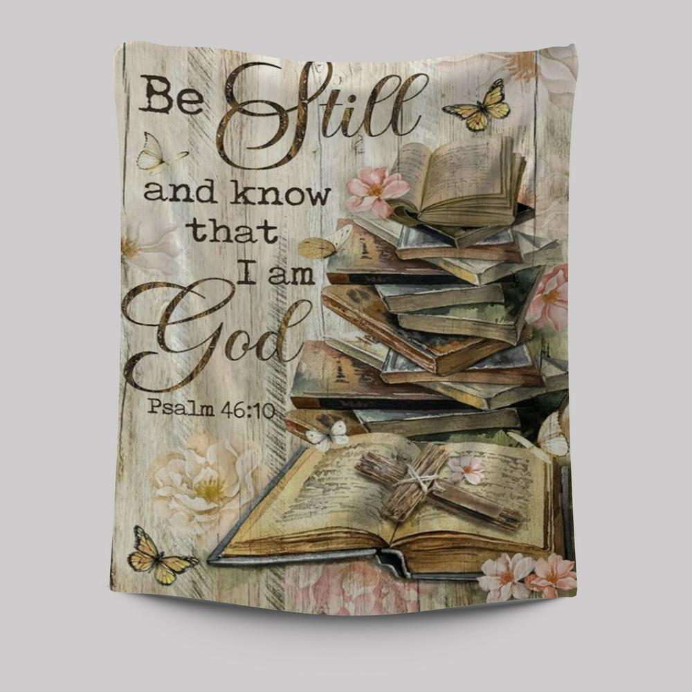 Bible Books, Old Rugged Cross, Camelia Flowers, Be Still I Am God Tapestry