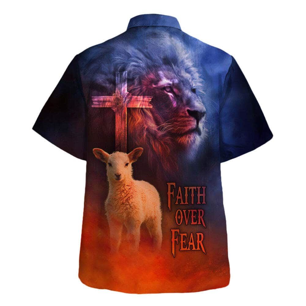 Bible Verse Faith Over Fear Sheep Hawaiian Shirt For Men, Christian Hawaiian Shirt, Gift For Christian