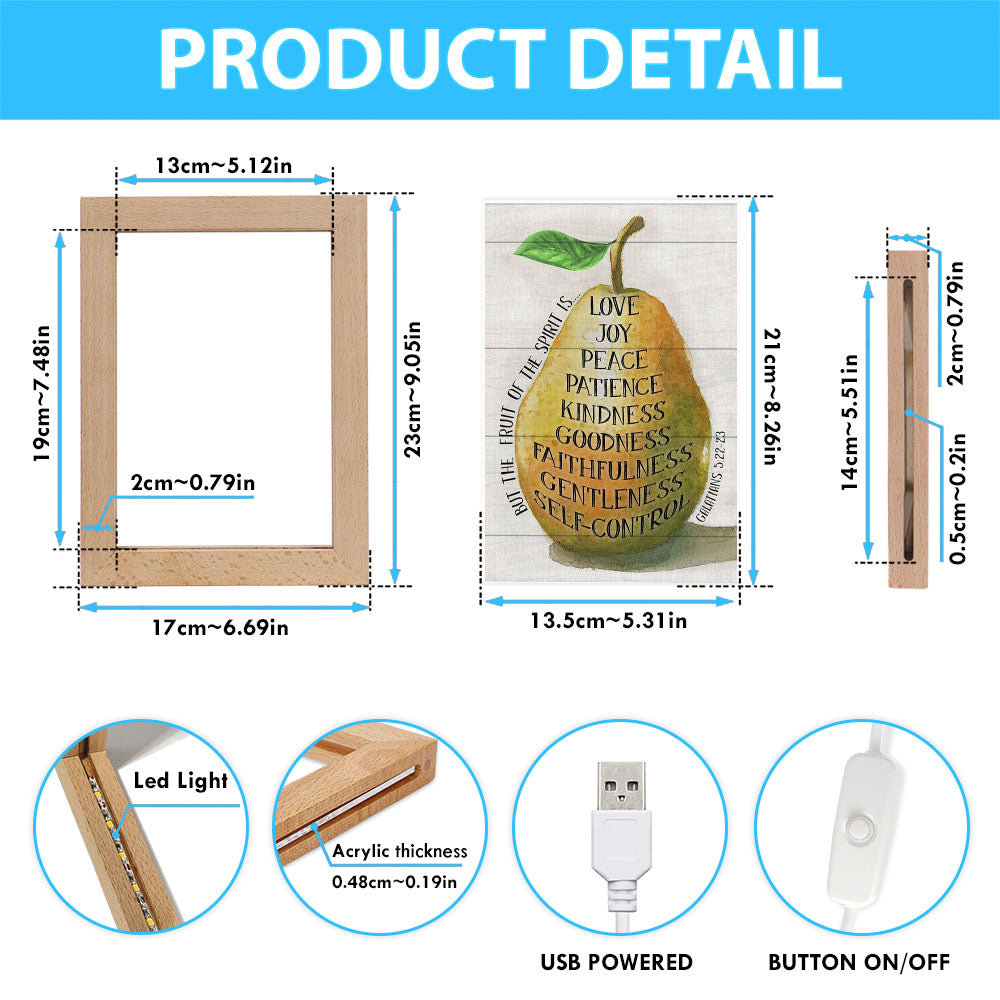 Bible Verse Galatians 522-23 The Fruit Of The Spirit Frame Lamp Prints - Bible Verse Decor - Scripture Art