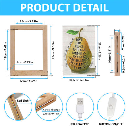 Bible Verse Galatians 522-23 The Fruit Of The Spirit Frame Lamp Prints - Bible Verse Decor - Scripture Art