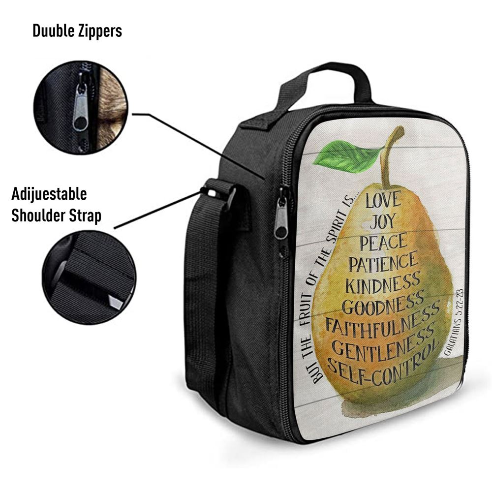 Bible Verse Galatians 522 23 The Fruit Of The Spirit Lunch Bag, Christian Lunch Bag For School, Picnic, Religious Lunch Bag