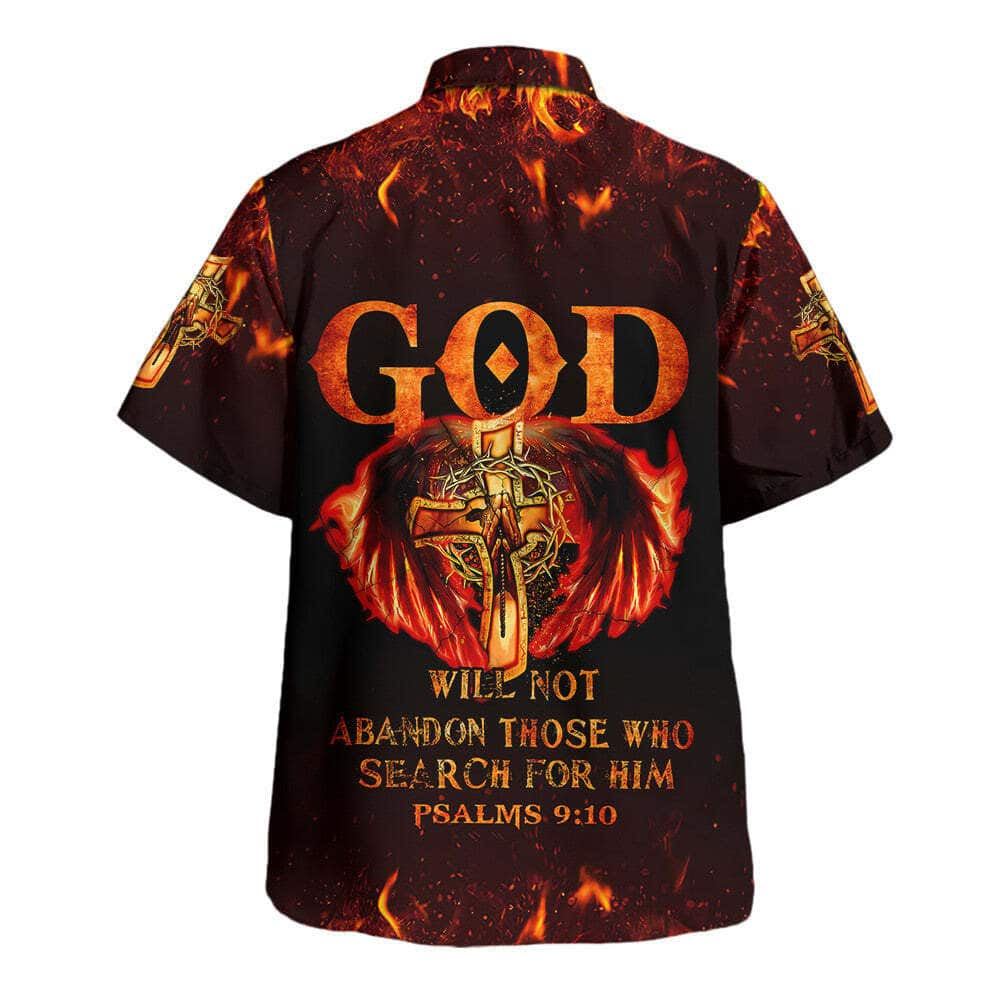 Bible Verse God Will Not Abandon Those Who Search For Him Jesus Cross Hawaiian Shirt, Christian Hawaiian Shirt, Religious Gift