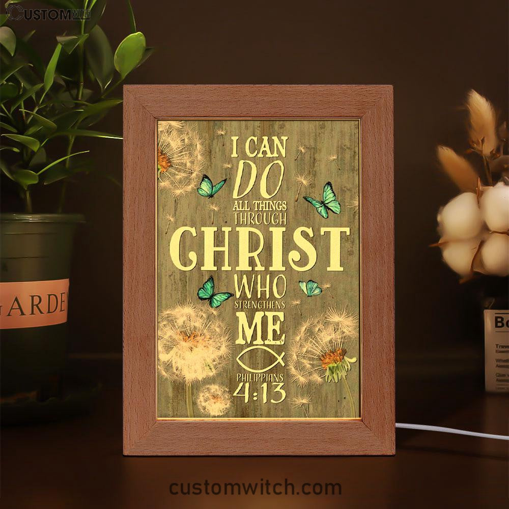 Bible Verse I Can Do All Things Through Christ Dandelion Frame Lamp Prints - Bible Verse Decor - Scripture Art