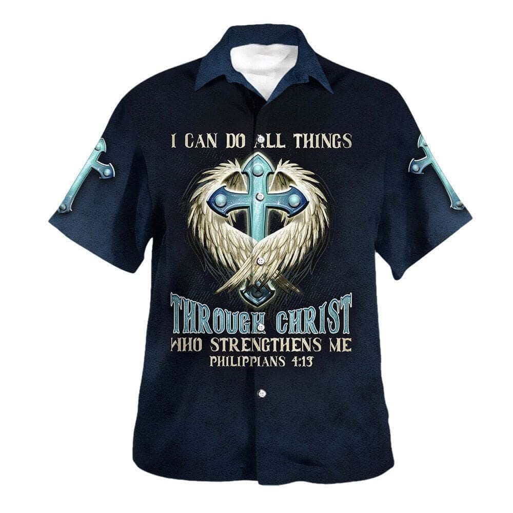 Bible Verse I Can Do All Things Through Christ Who Strengthens Me Hawaiian Shirt For Men, Christian Hawaiian Shirt, Gift For Christian