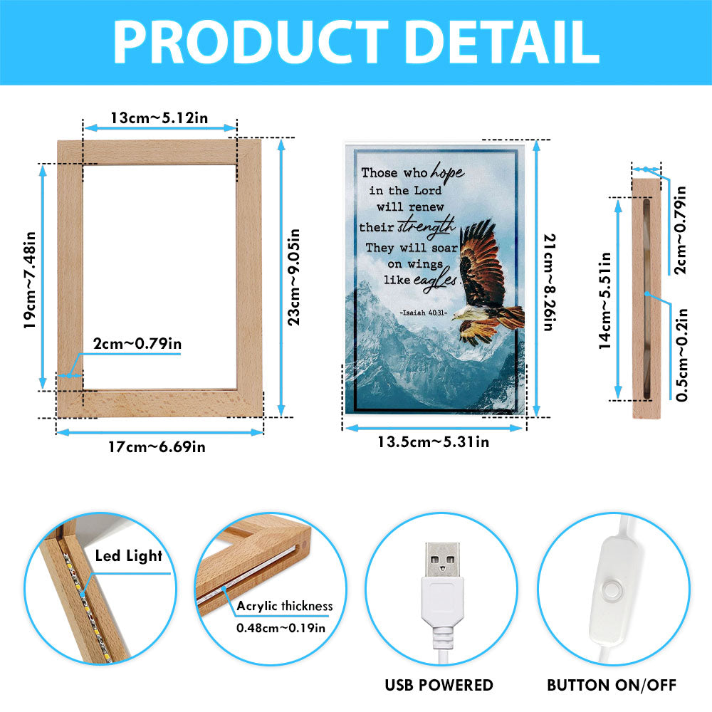 Bible Verse Isaiah 4031 Niv Those Who Hope In The Lord Frame Lamp Prints - Bible Verse Decor - Scripture Art